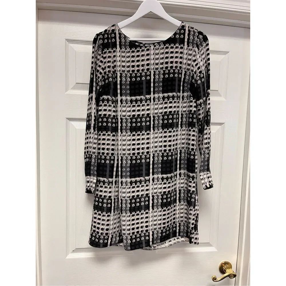 Thakoon For Design Nation Black & Gray Draped Sheath Dress sz M EUC